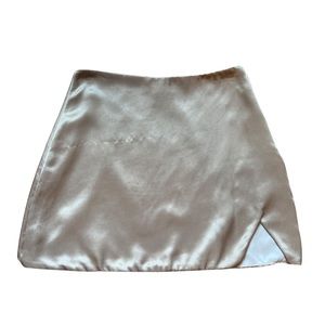 Y2K satin gold skirt